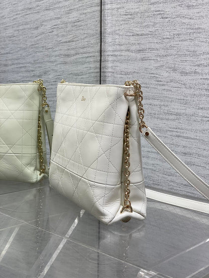 Dior Trianon Bag White Macrocannage Lambskin 286604