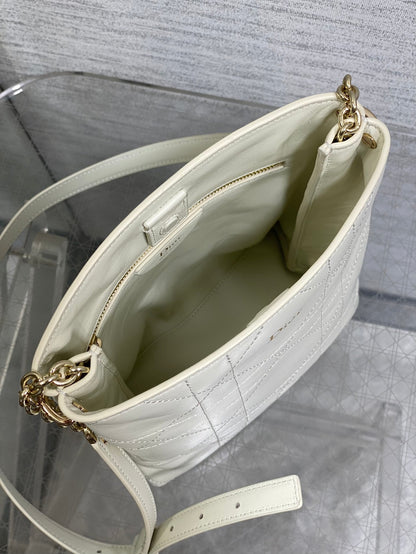 Dior Small Vertical Bag White Macrocannage Lambskin 286606