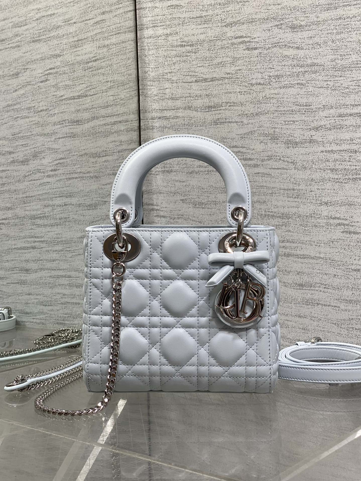 Dior 2026 Mini Lady Dior Bag Glacier BlueLambskin 286619