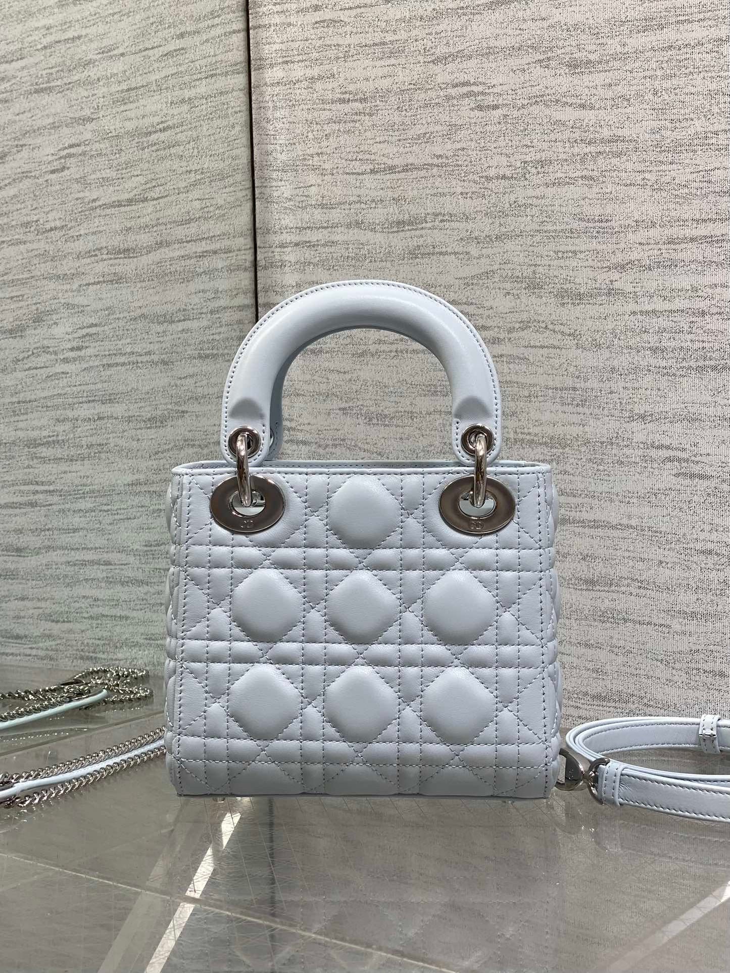Dior 2026 Mini Lady Dior Bag Glacier BlueLambskin 286619
