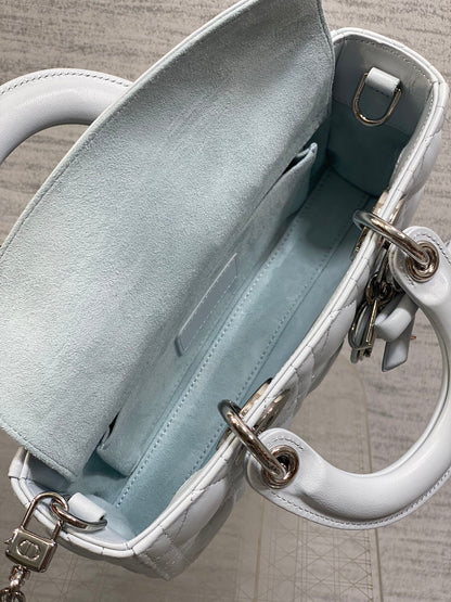 Dior 2026 Bow D-Joy Micro Bag 22cm Glacier Blue Lambskin