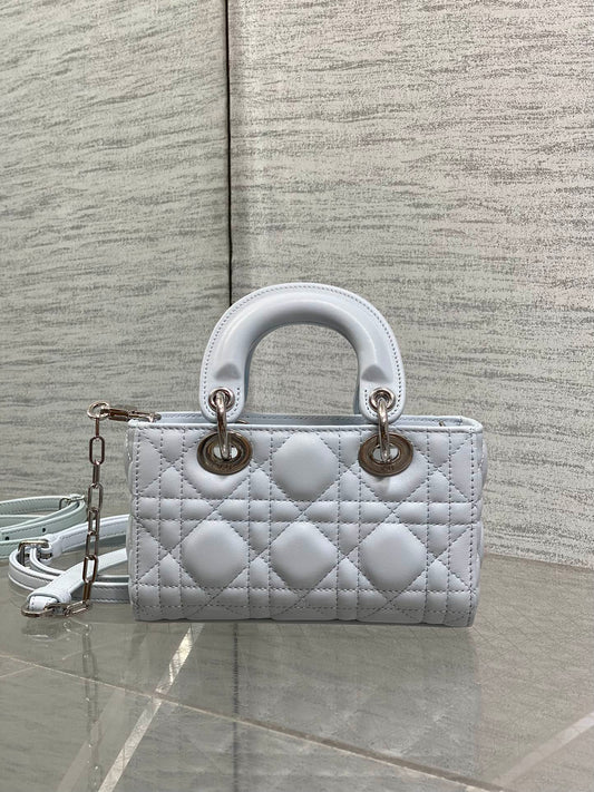 Dior 2026 Bow D-Joy Micro Bag 16cm Glacier Blue Lambskin
