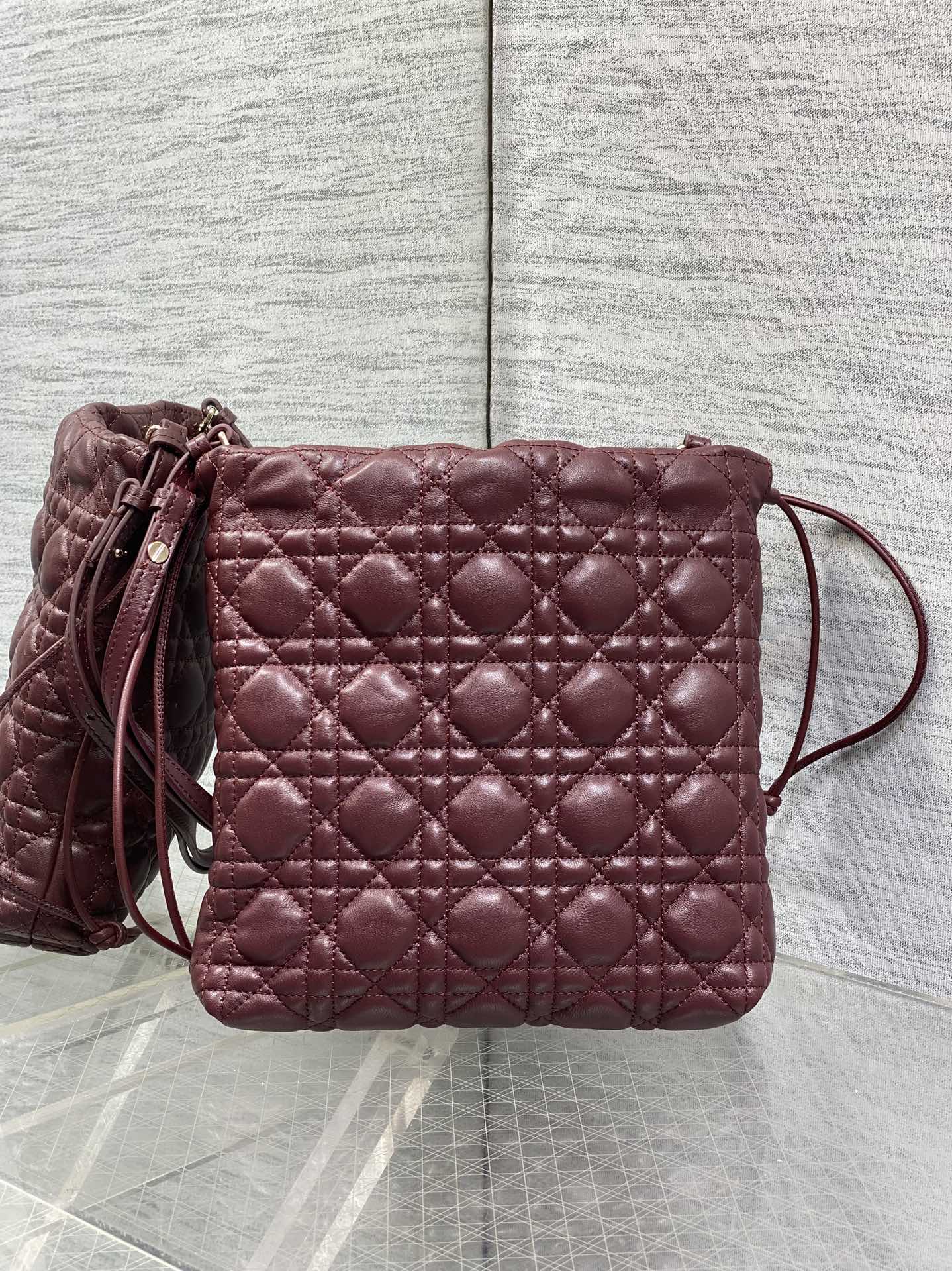 CD Adiorable Mini Bucket Bag Burgundy Lambskin 286633