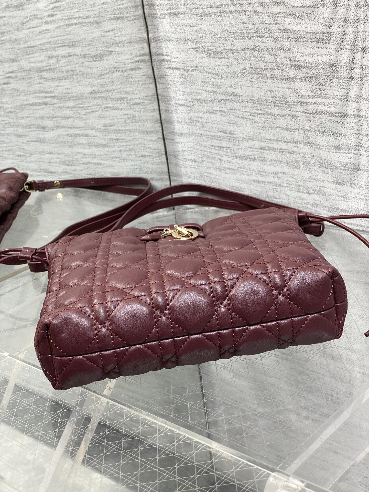 CD Adiorable Mini Bucket Bag Burgundy Lambskin 286633