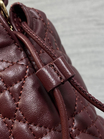 CD Adiorable Mini Bucket Bag Burgundy Lambskin 286633