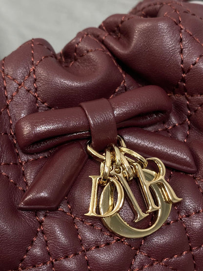 CD Adiorable Mini Bucket Bag Burgundy Lambskin 286633