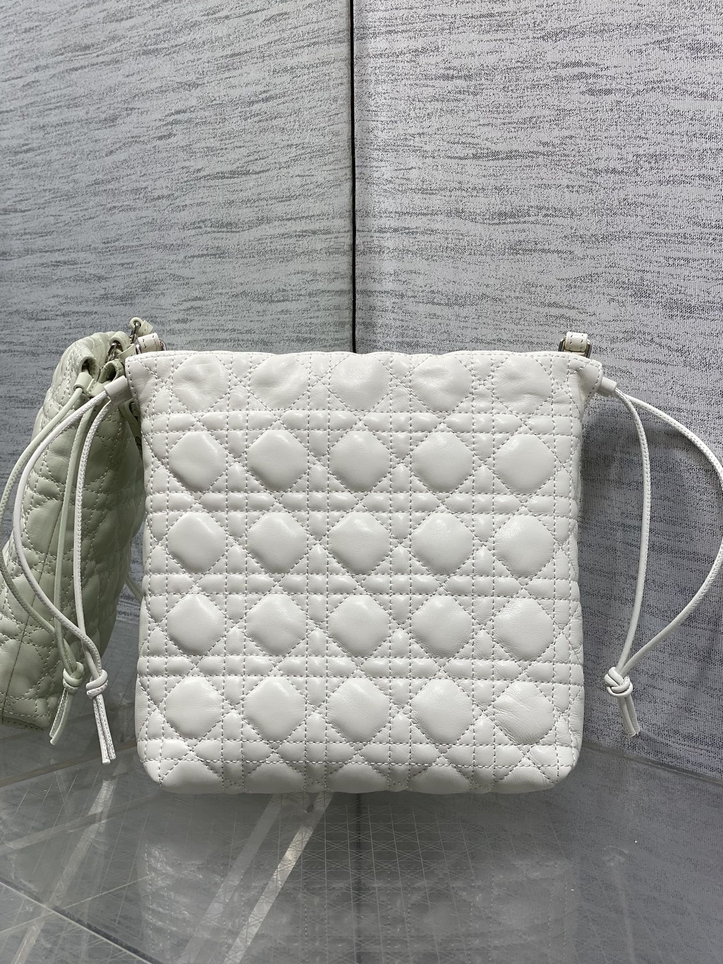 CD Adiorable Mini Bucket Bag White Lambskin 286635
