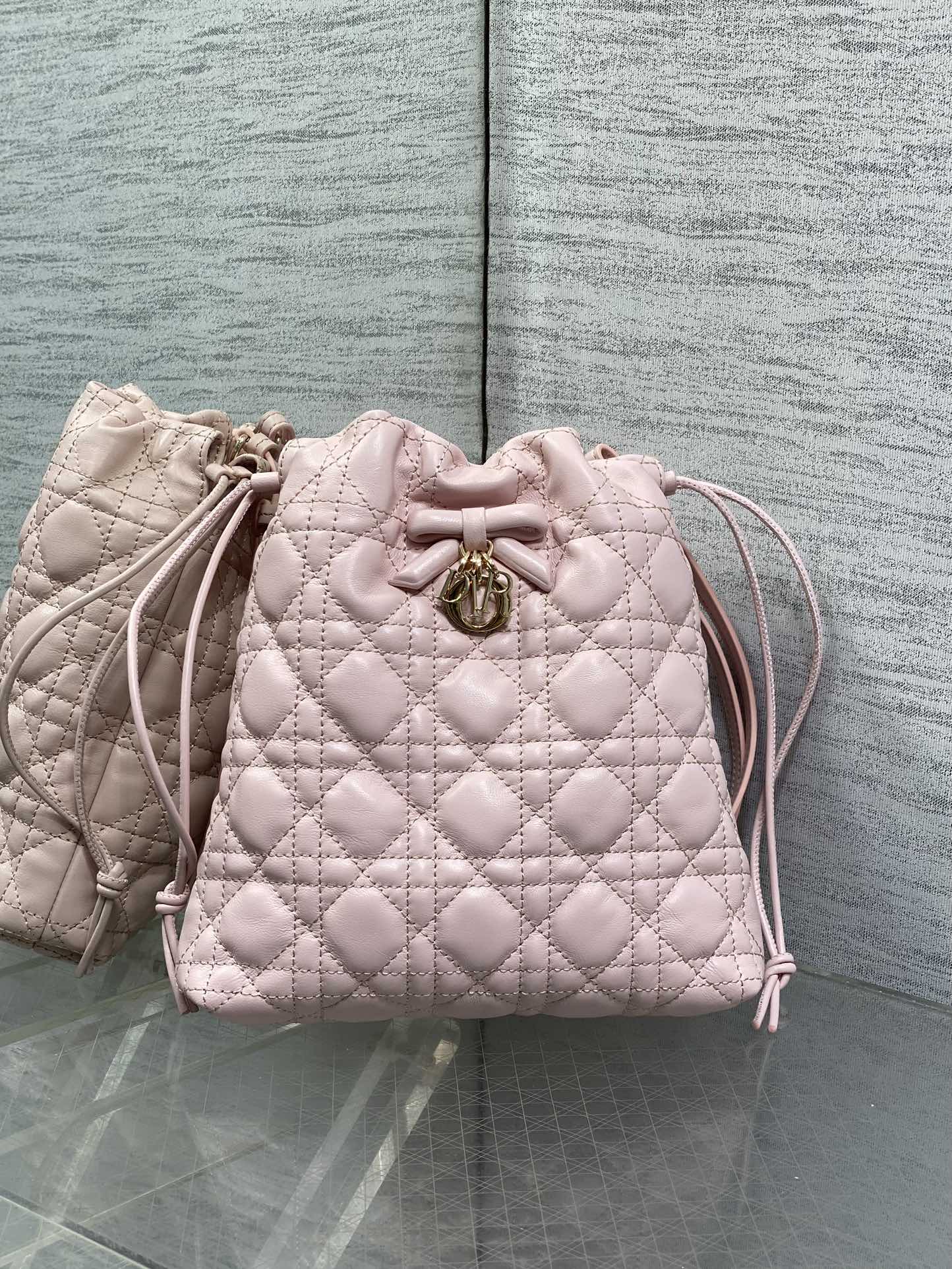 CD Adiorable Mini Bucket Bag Light Pink Lambskin 286637