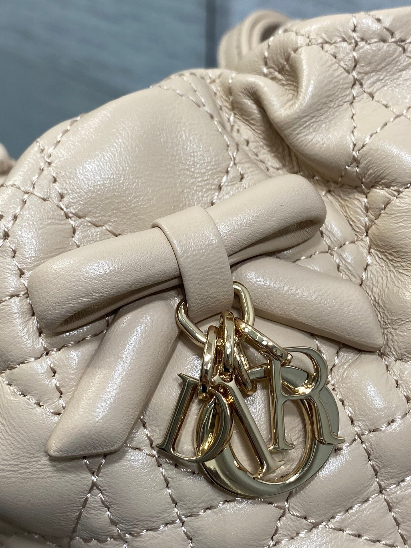 CD Adiorable Mini Bucket Bag Beige Lambskin 286639