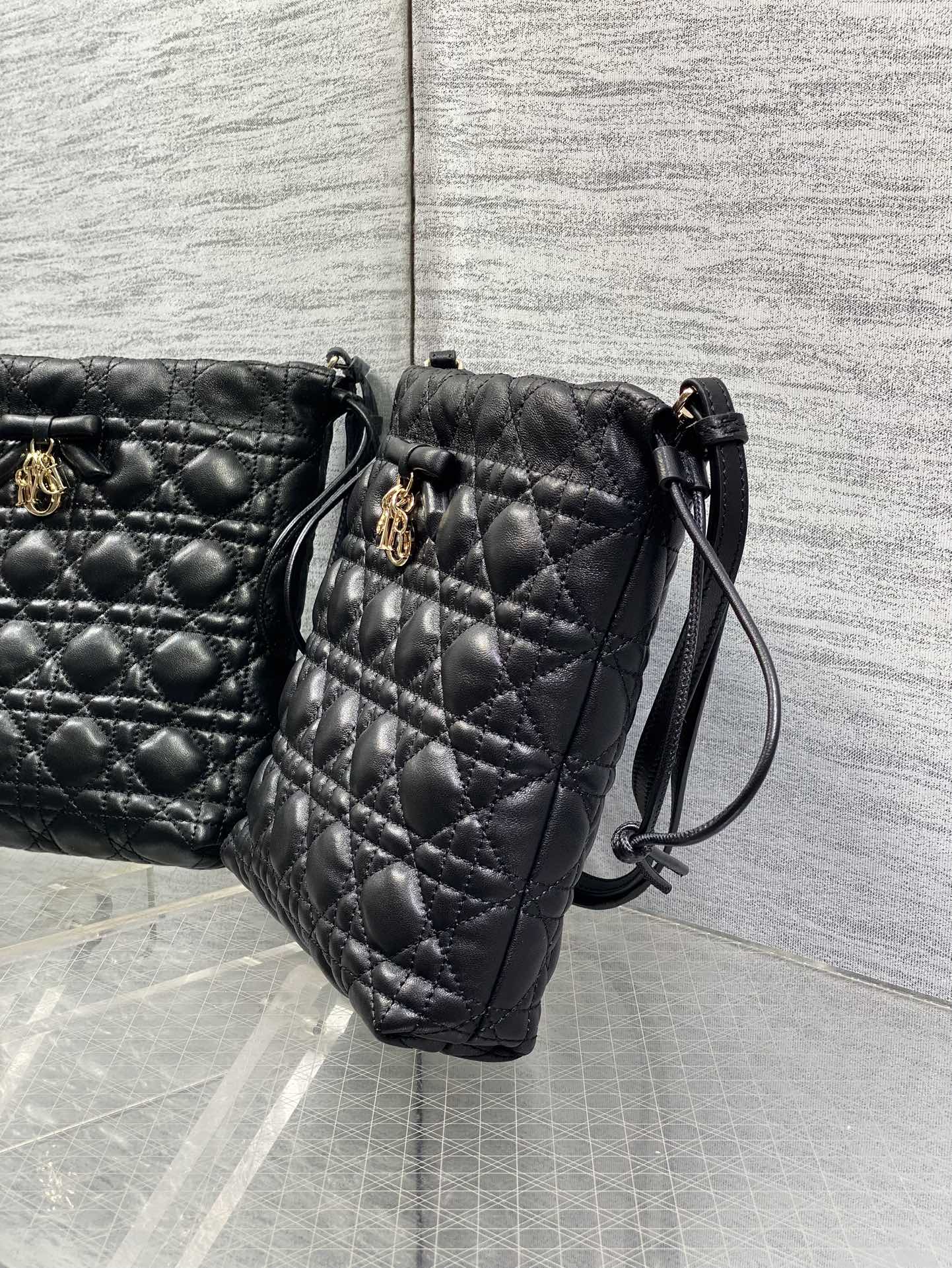 CD Adiorable Mini Bucket Bag Black Lambskin 286641