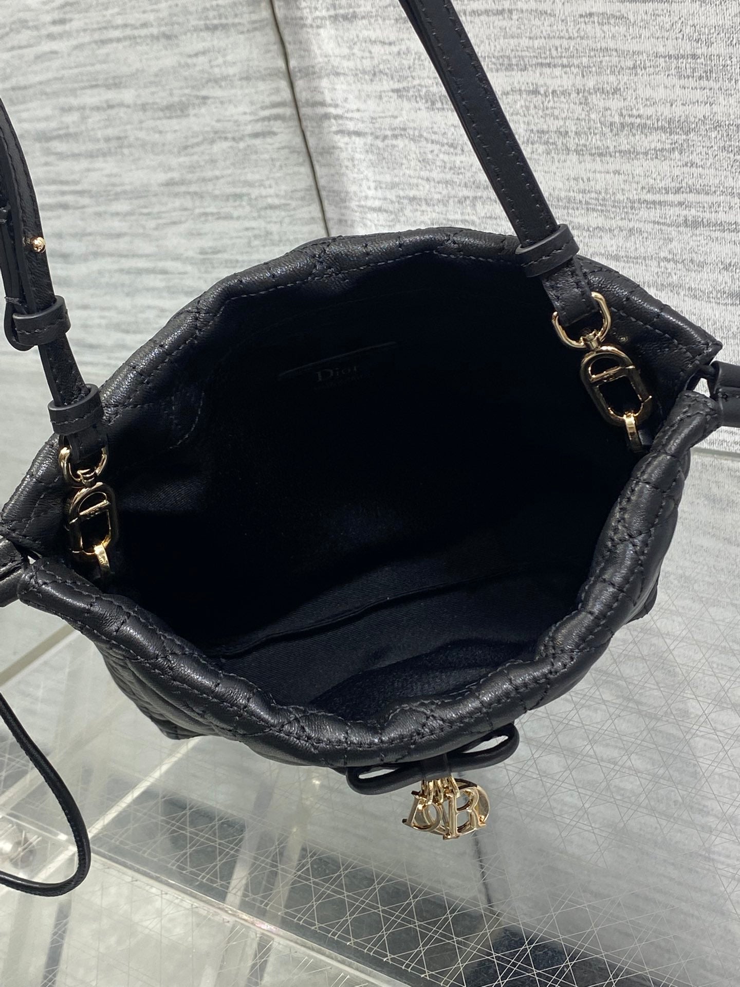 CD Adiorable Mini Bucket Bag Black Lambskin 286641