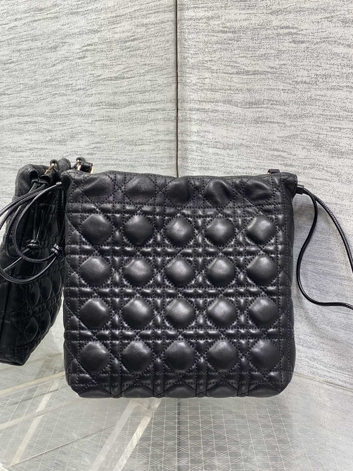 CD Adiorable Mini Bucket Bag Black Lambskin 286641