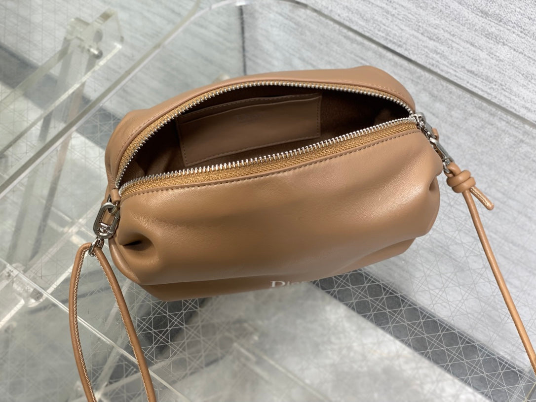 CD Bow Pouch Camel Lambskin 286631