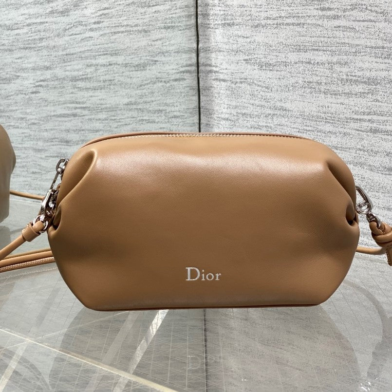 CD Bow Pouch Camel Lambskin 286631