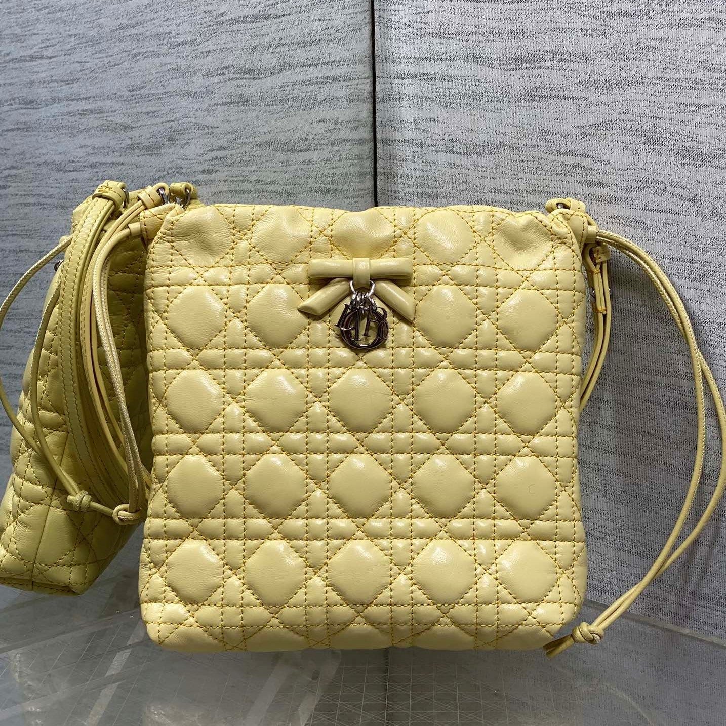 CD Adiorable Mini Bucket Bag Yellow Lambskin 286645