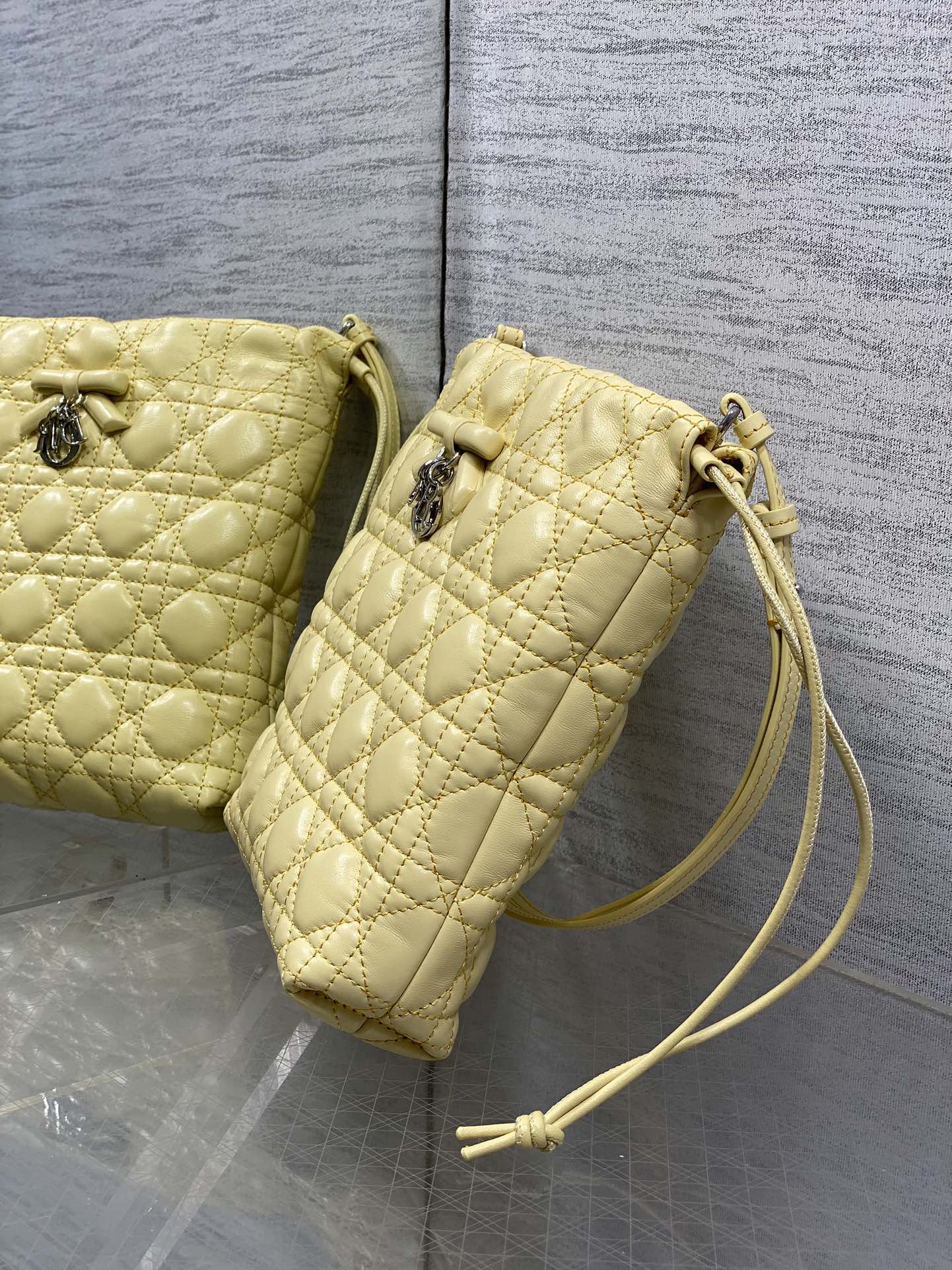 CD Adiorable Mini Bucket Bag Yellow Lambskin 286645