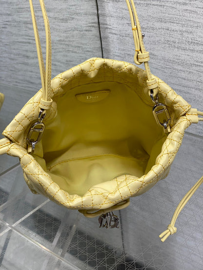 CD Adiorable Mini Bucket Bag Yellow Lambskin 286645