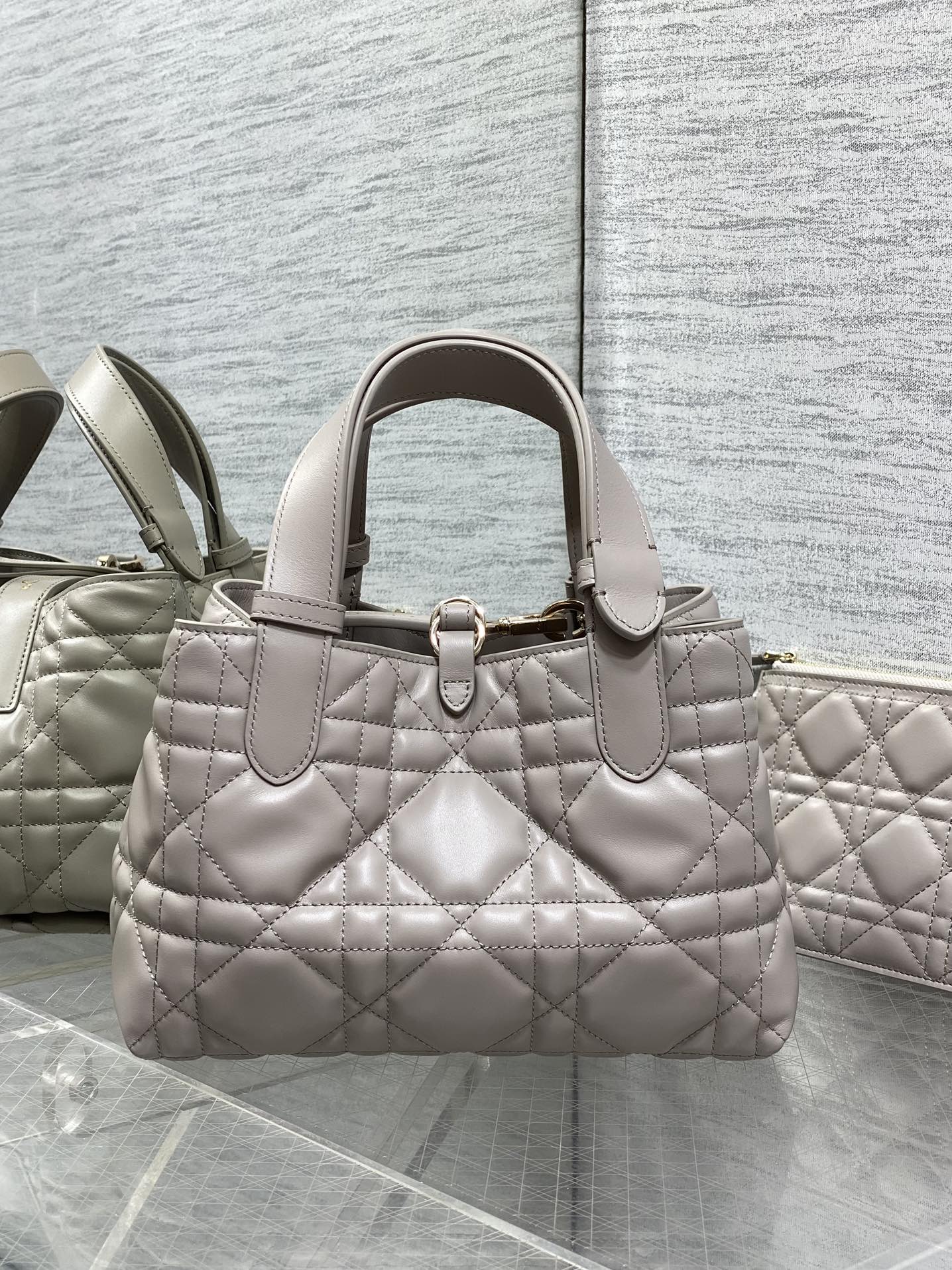 CD Toujours Bag 23cm Charcoal Gray Calfskin 286662