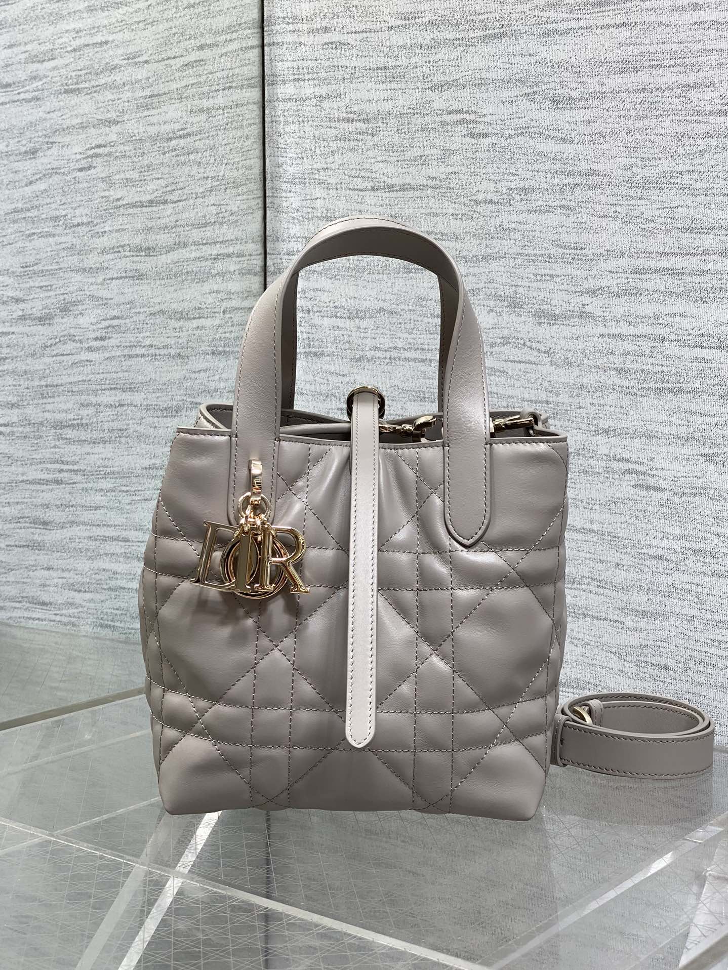 CD Toujours Bag 18cm Charcoal Gray Calfskin 286662