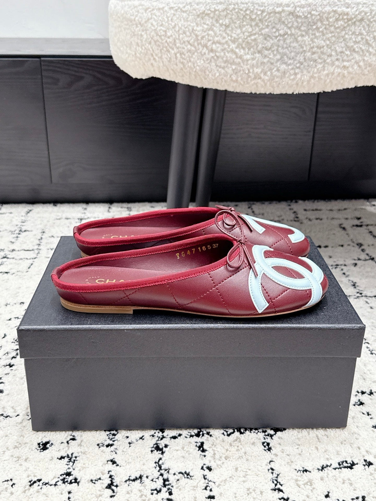 CC 26s Coco Beach Cambon Mule Burgundy Lambskin 847129