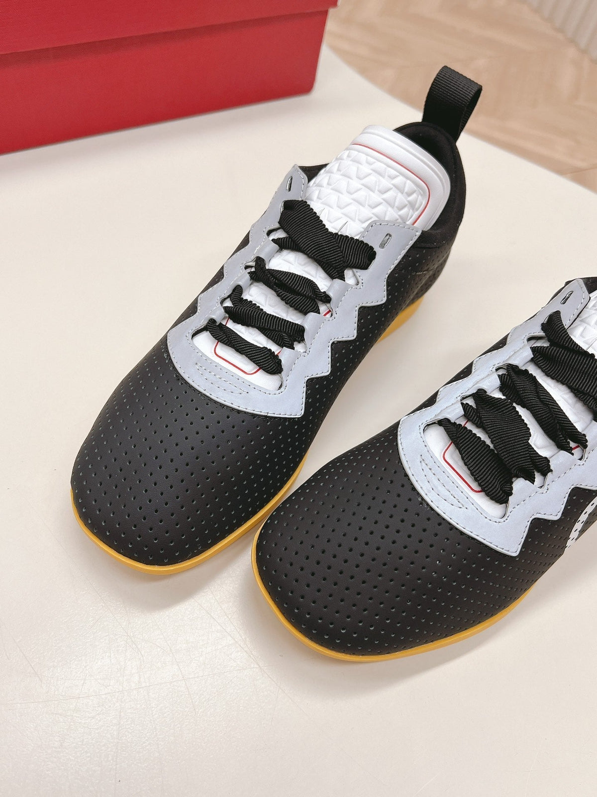 Chromathon Sneaker In Black Perforated Lambskin 104151