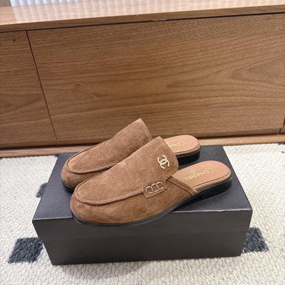 CC 26s Mule Mir Half-Slippers Brown Suede 983860