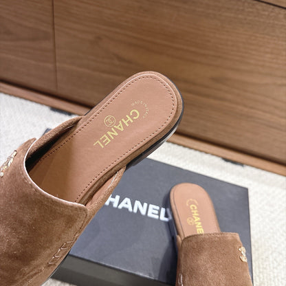 CC 26s Mule Mir Half-Slippers Brown Suede 983860
