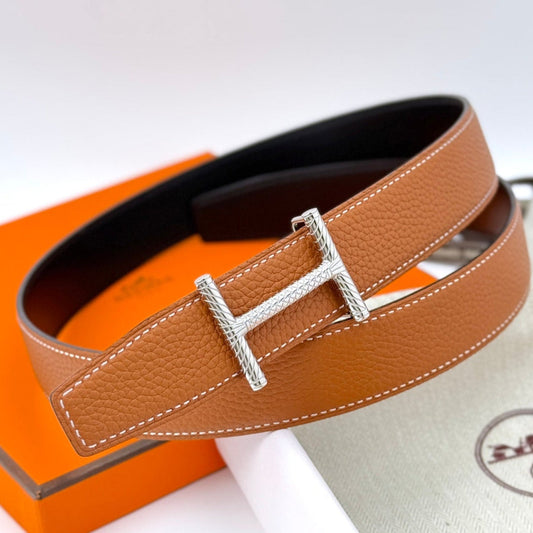 HM 32mm Hisseo belt & Reversible Brown leather 186454