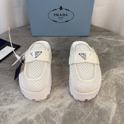 Prada 2026 Platform Mules 45mm Raffia Leather 789434