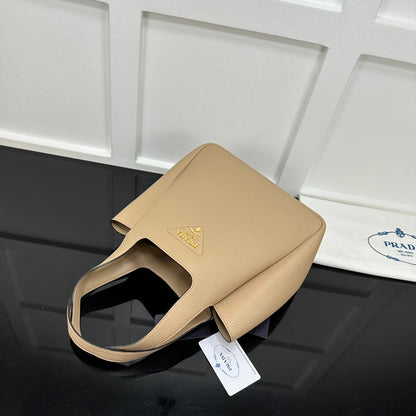 Prada 2026 Tote Bag Beige Calfskin