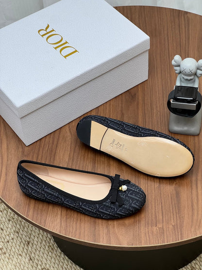 Dior 2026 Oblique Ballet Flat Fabric Cowhide 846595
