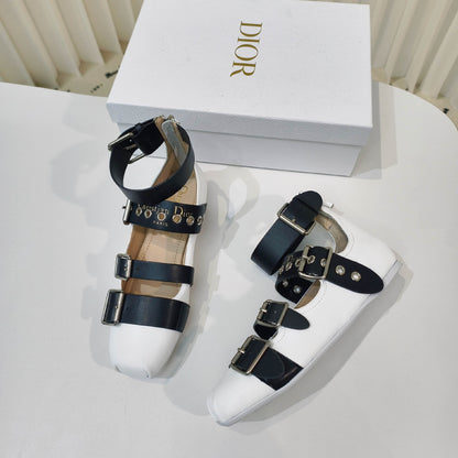 CD 26s Punk Ballet Flats White Leather 927873