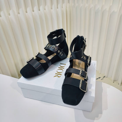 CD 25 Mary Jane Flat Calfskin and Suede 237989