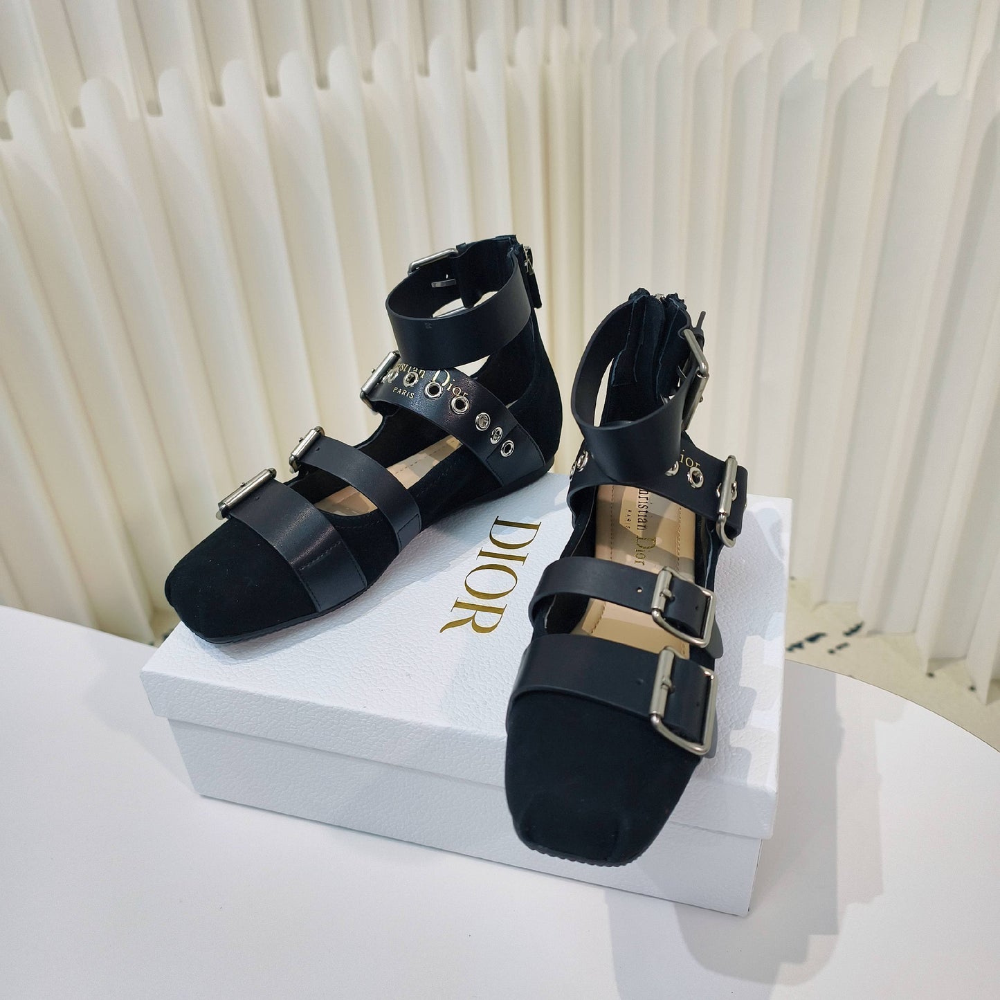 CD 26s Punk Ballet Flats Black Suede 927875