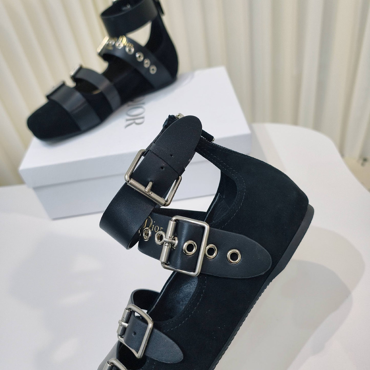 CD 26s Punk Ballet Flats Black Suede 927875
