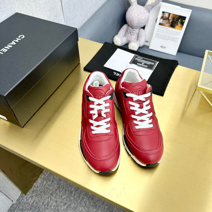 CC 26s Metallic Casual Sneakers Burgundy Mesh Leather 981011