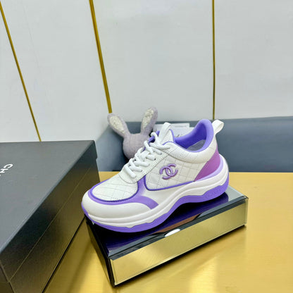 CC 26s Metallic Casual Sneakers White Purple Mesh Leather 981386