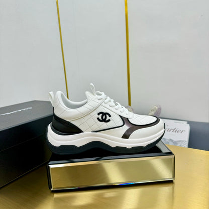 CC 26s Metallic Casual Sneakers White Black Mesh Leather 981387