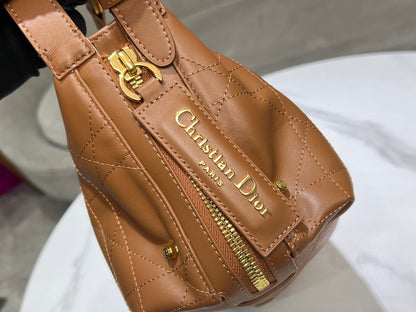 CD Hobo Bag 23 With Chain Brown Calfskin