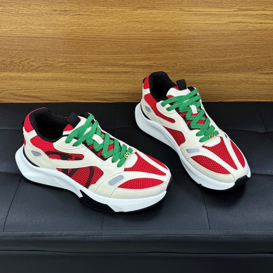 VT 26s Demivee Trainers White Red Mesh Suede 104036