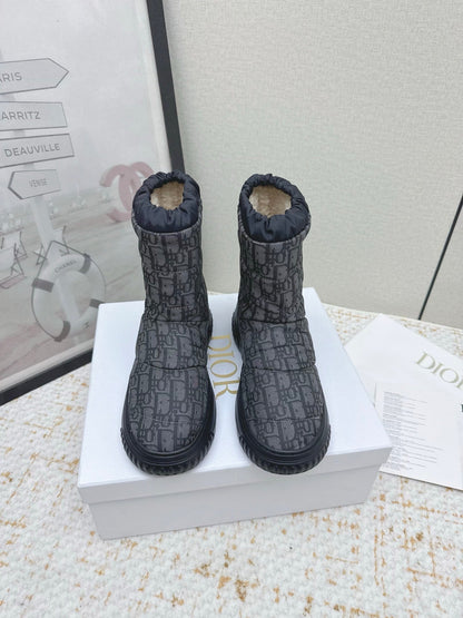 CD Alps Frost Ankle Boot Black Oblique Quilted Nylon 530133