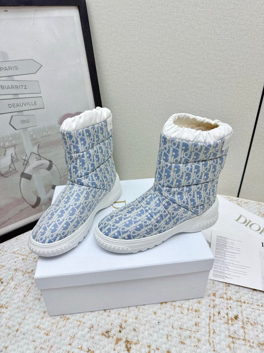 CD Alps Frost Ankle Boot Chambray Blue Oblique Quilted Nylon 530134