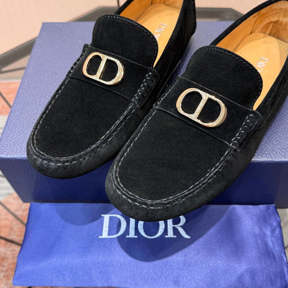 CD Odéon Men’s Loafer Black Gold Suede 664112