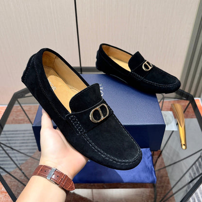 CD Odéon Men’s Loafer Black Gold Suede 664112