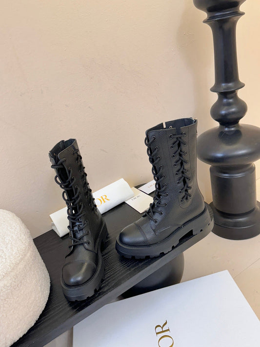 CD D-Road Ankle Boot Black Grained Calfskin 530616