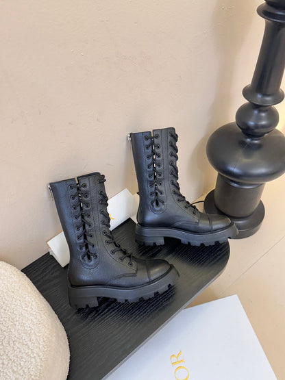 CD D-Road Ankle Boot Black Grained Calfskin 530616