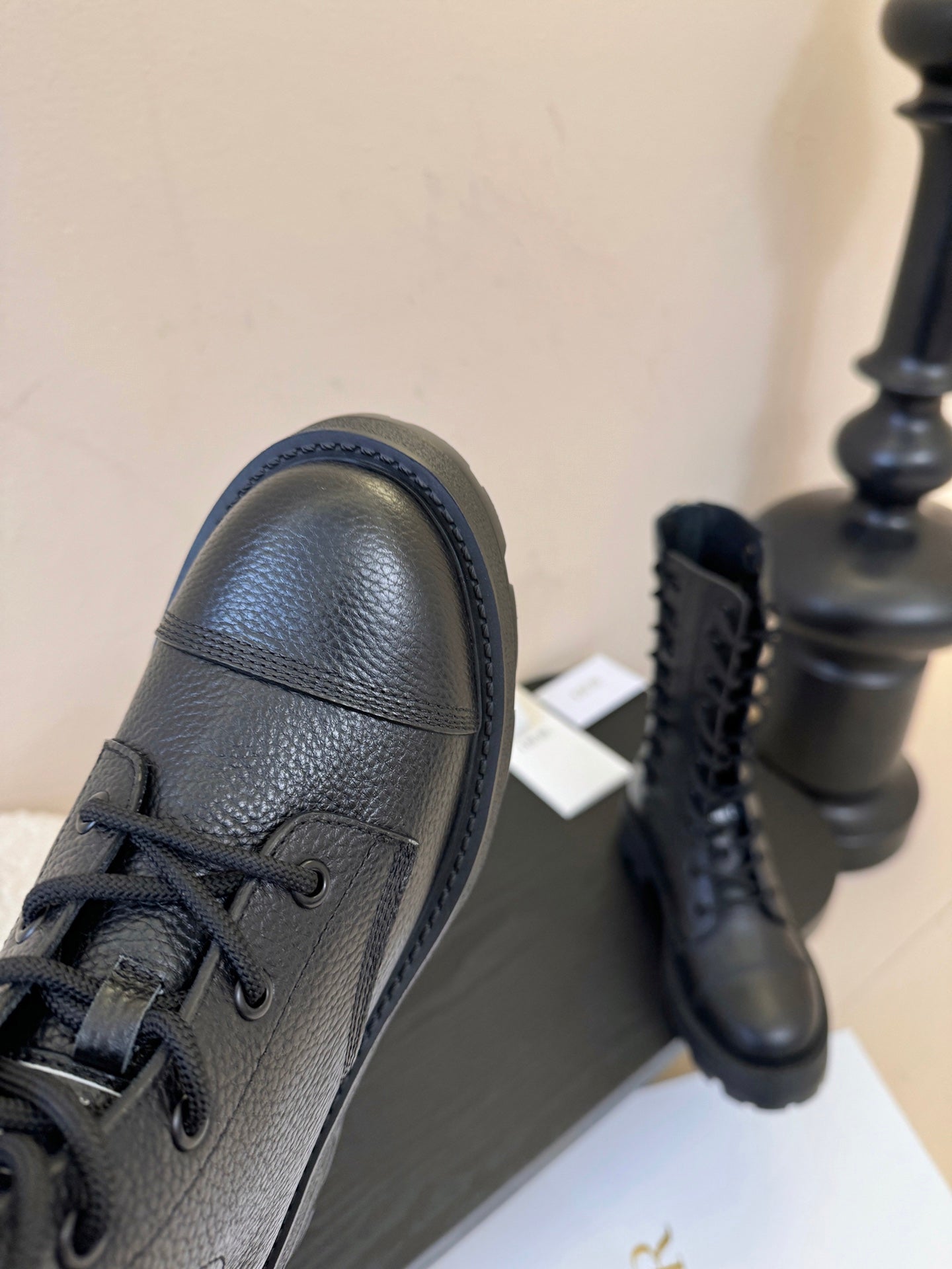 CD D-Road Ankle Boot Black Grained Calfskin 530616