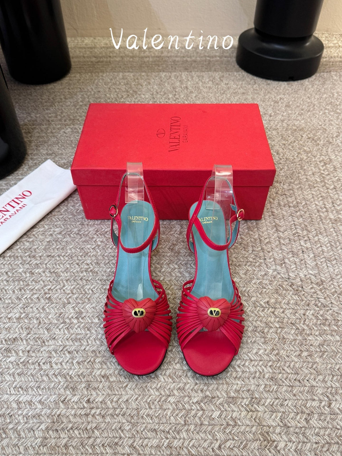 VT 26s Coeur Royal Wedge Sandals 7cm Red Sheepskin 104711
