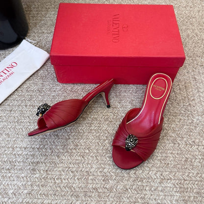 VT 26s Panthea Mules 55mm Burgundy Goatskin 104724