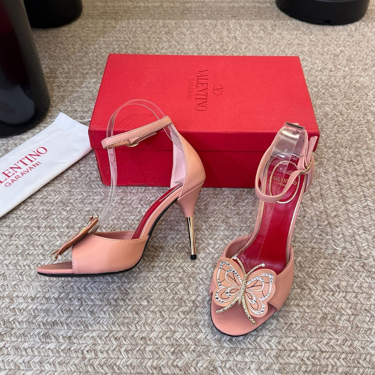 VT 26s Flutterby Kidskin Sandal 10.5cm Light Pink Sheepskin 104733